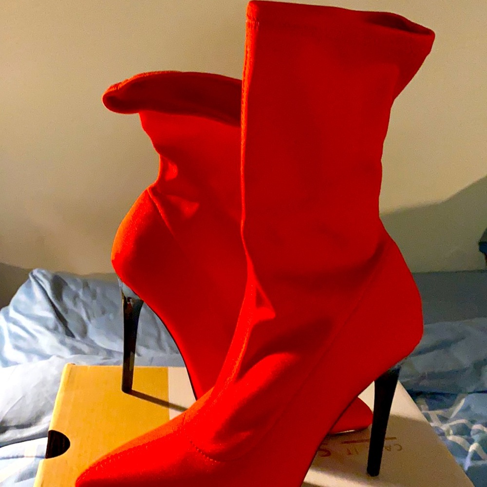 Never worn red booties!